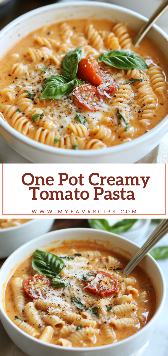 Easy One Pot Creamy Tomato Pasta | Quick Dinner Recipe