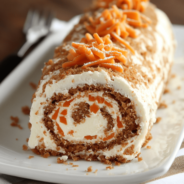 Easy Scrumptious Carrot Cake Roll with Cream Cheese Recipe