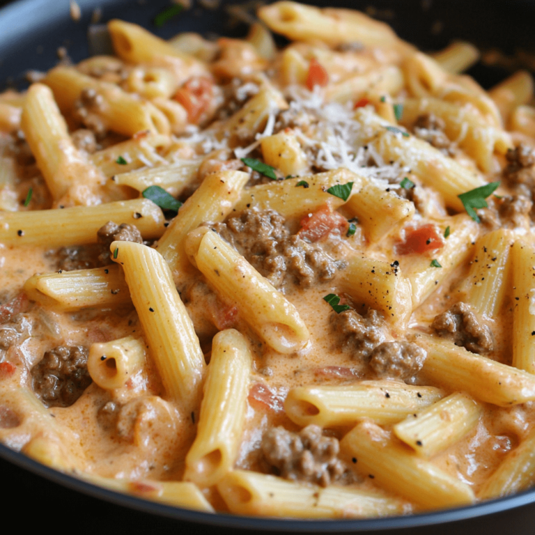 One Pot Creamy Tomato Beef Pasta – Easy Dinner Recipe