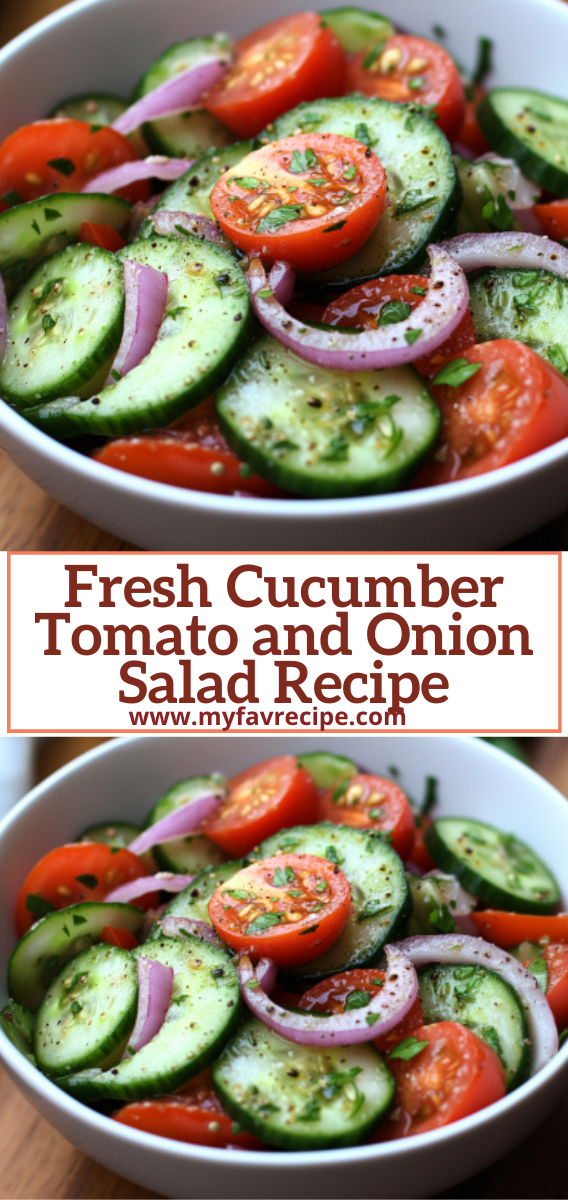 Fresh Cucumber Tomato and Onion Salad Recipe