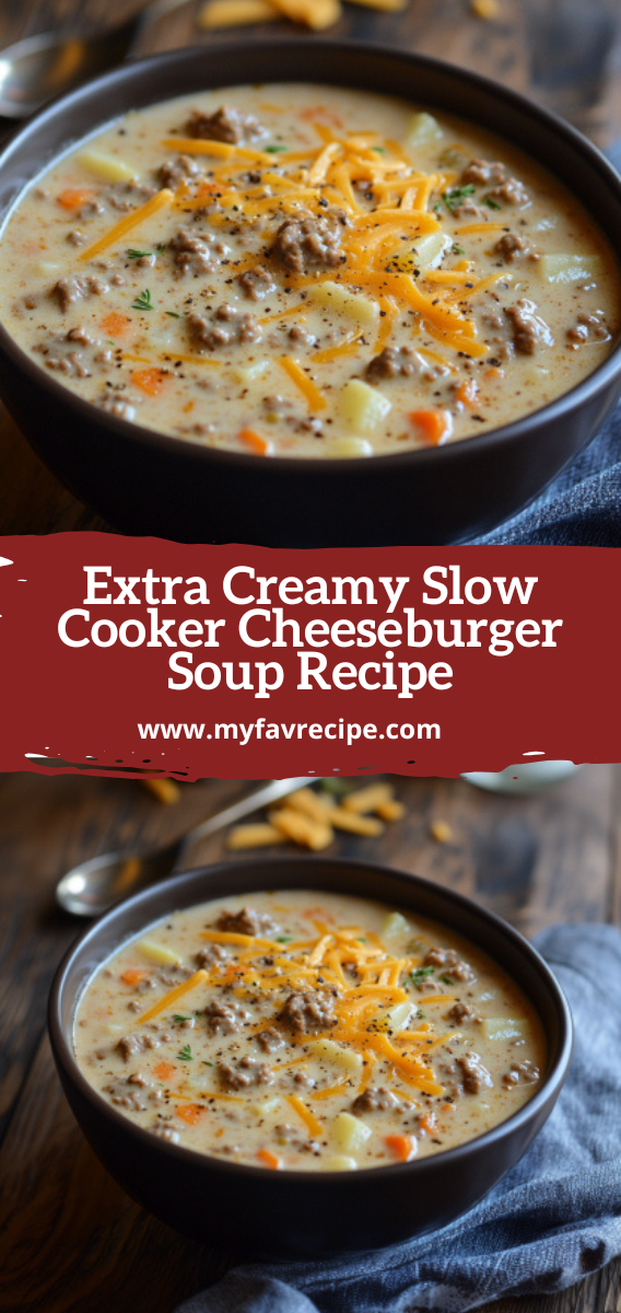 Extra Creamy Slow Cooker Cheeseburger Soup Recipe