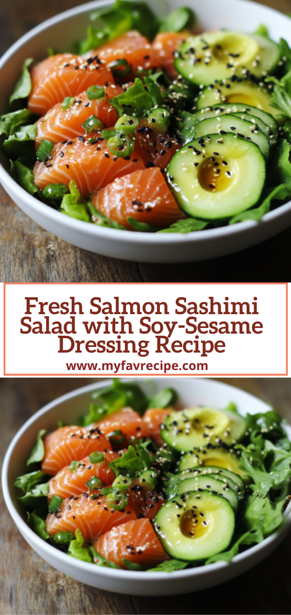 Fresh Salmon Sashimi Salad with Soy-Sesame Dressing Recipe