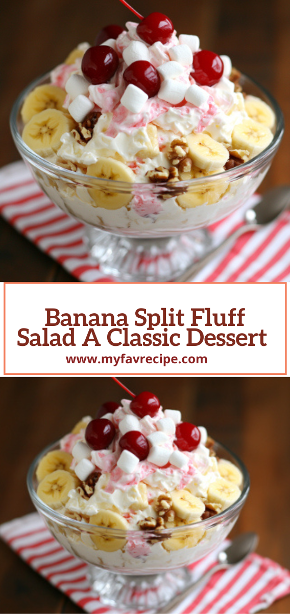 Banana Split Fluff Salad A Classic Dessert Recipe