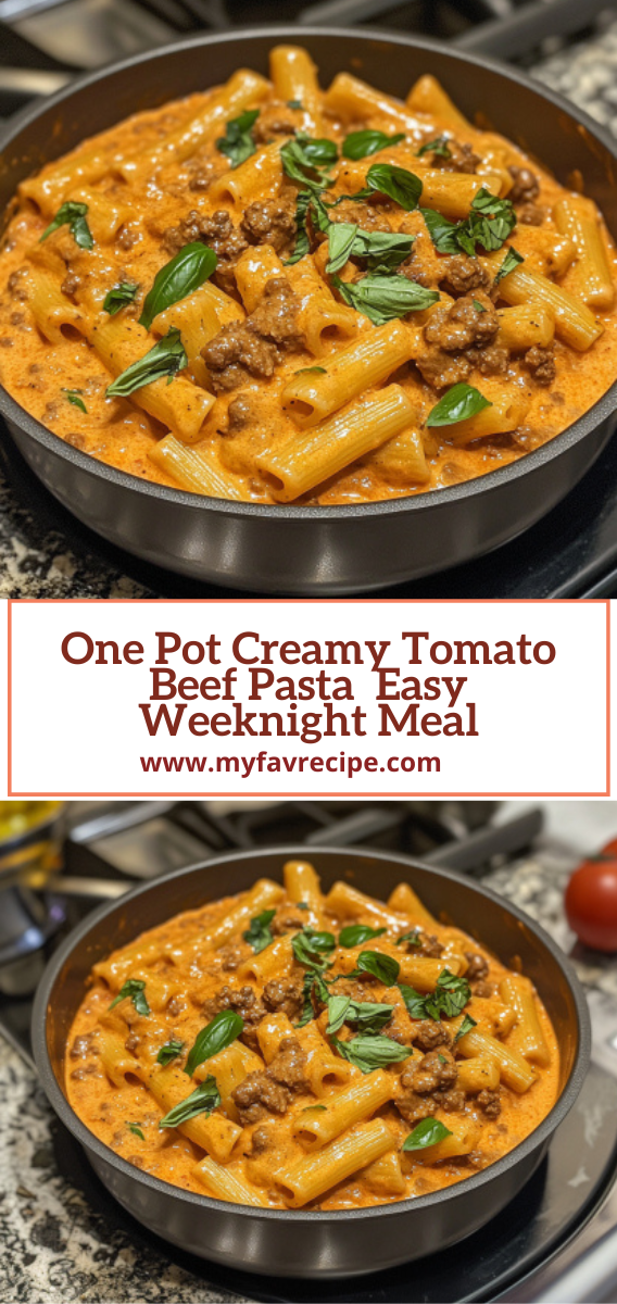 One Pot Creamy Tomato Beef Pasta  Easy Weeknight Meal