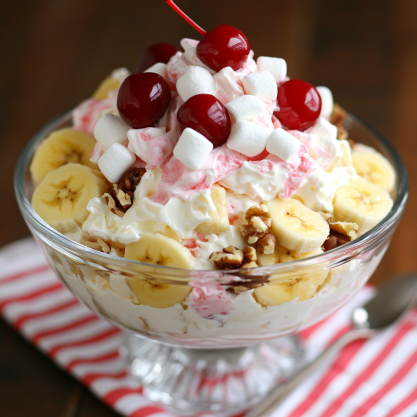 Banana Split Fluff Salad A Classic Dessert Recipe