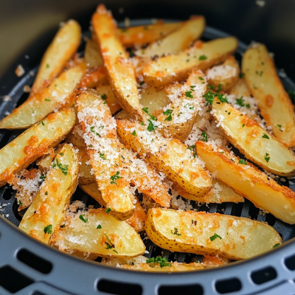 Crispy Air Fryer Garlic Parmesan Fries Recipe