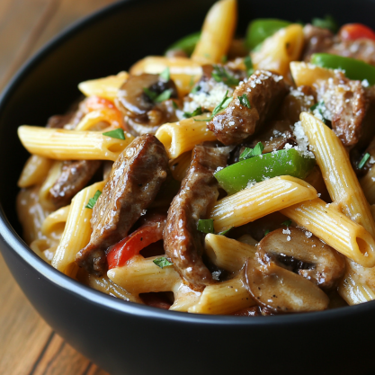 Delicious Philly Cheese Steak Pasta Recipe for Family Dinners