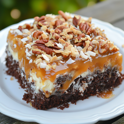 German Chocolate Poke Cake Recipe  Easy Dessert