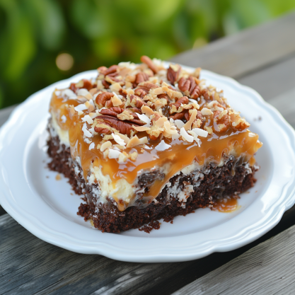 German Chocolate Poke Cake Recipe Easy Dessert - My Fav Recipe