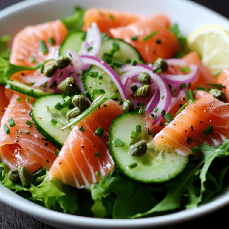 Smoked Salmon Salad in Creamy Caper Chive Dressing