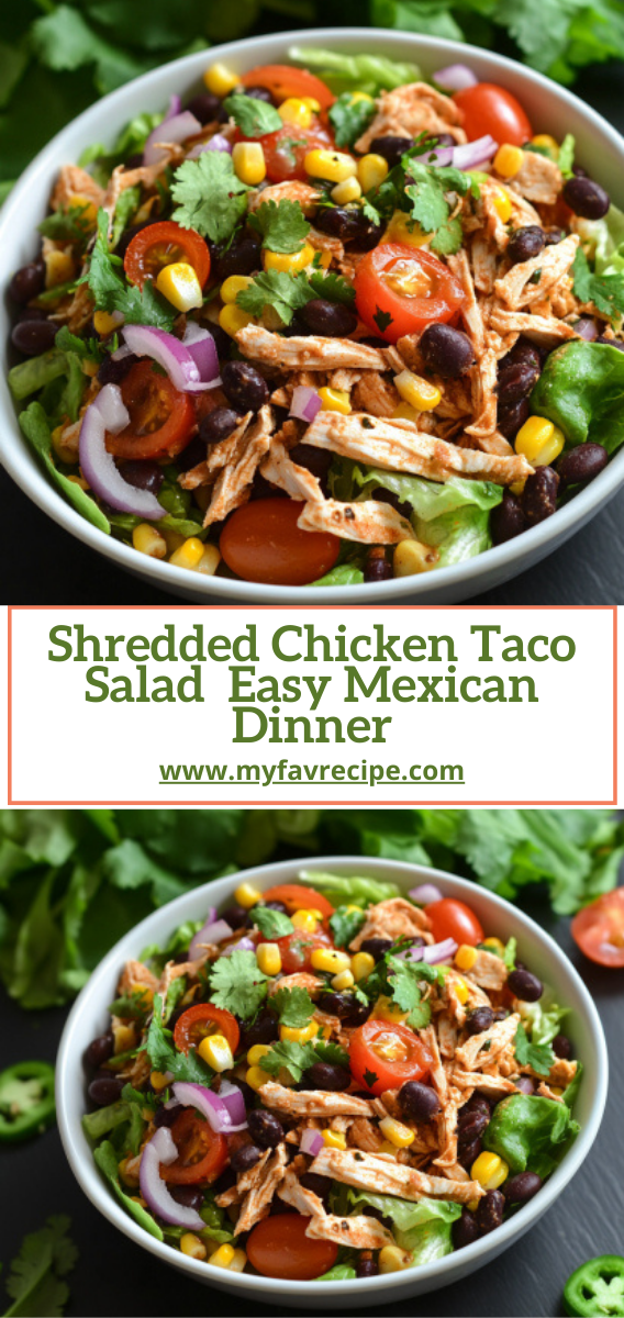 Shredded Chicken Taco Salad  Easy Mexican Dinner