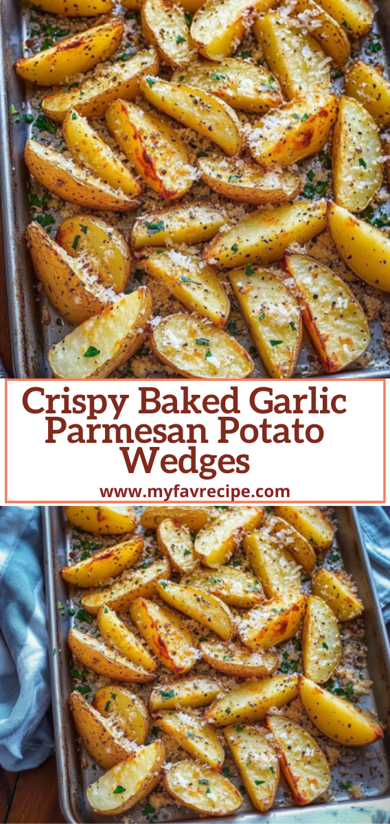 Crispy Baked Garlic Parmesan Potato Wedges