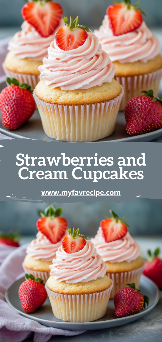 Strawberries and Cream Cupcakes