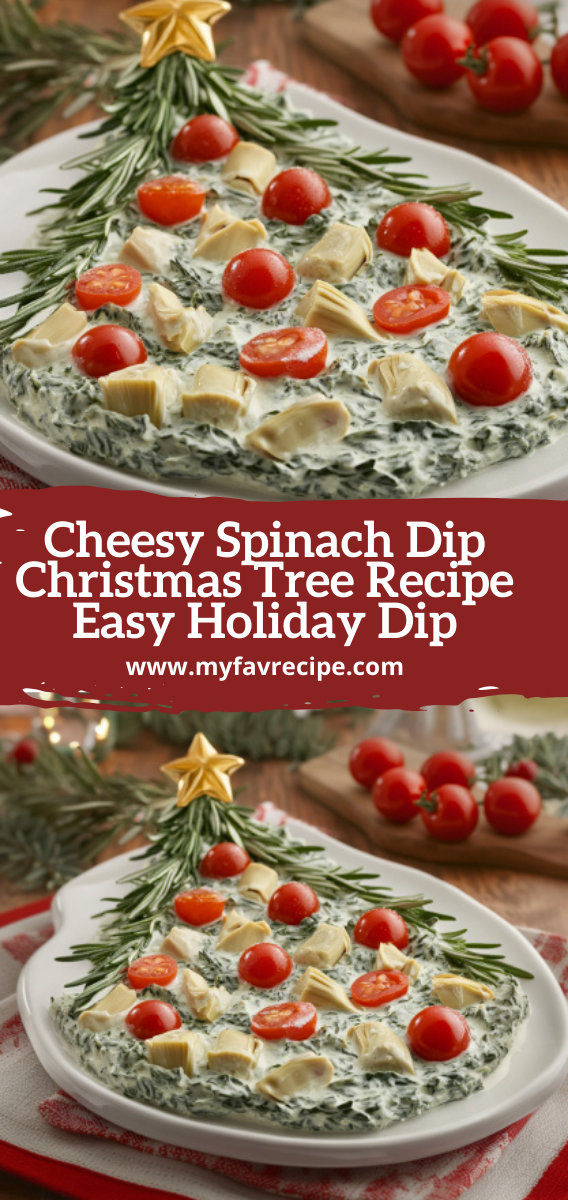 Cheesy Spinach Dip Christmas Tree Recipe  Easy Holiday Dip