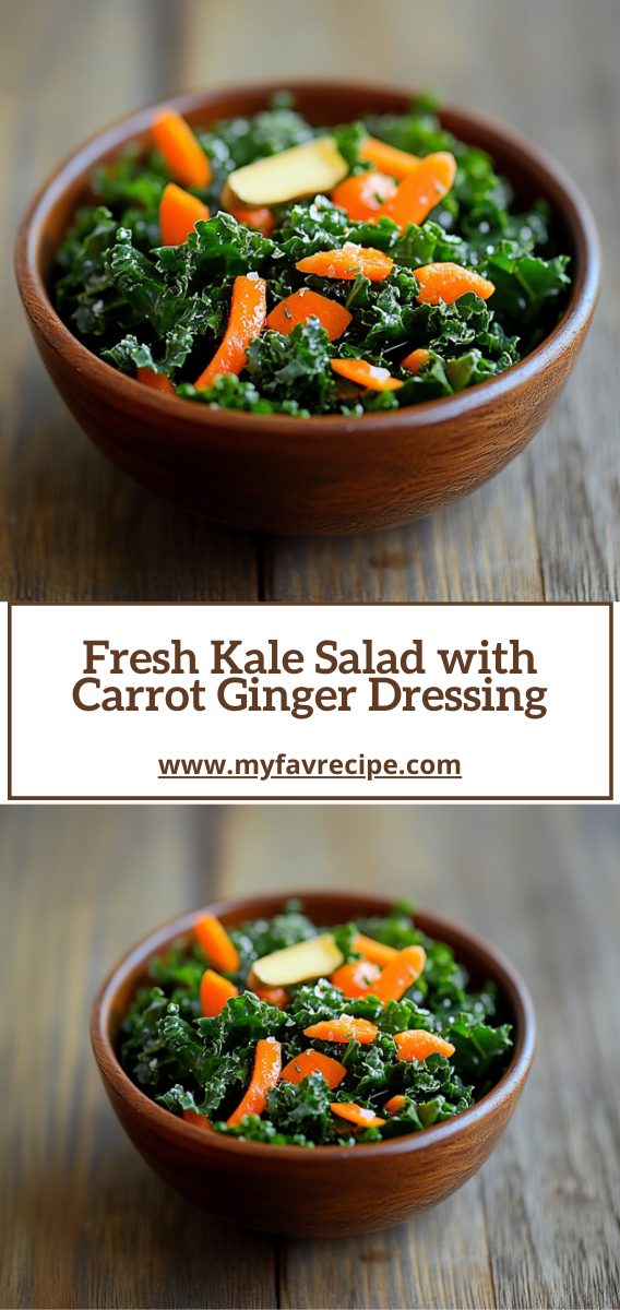 Fresh Kale Salad with Carrot Ginger Dressing