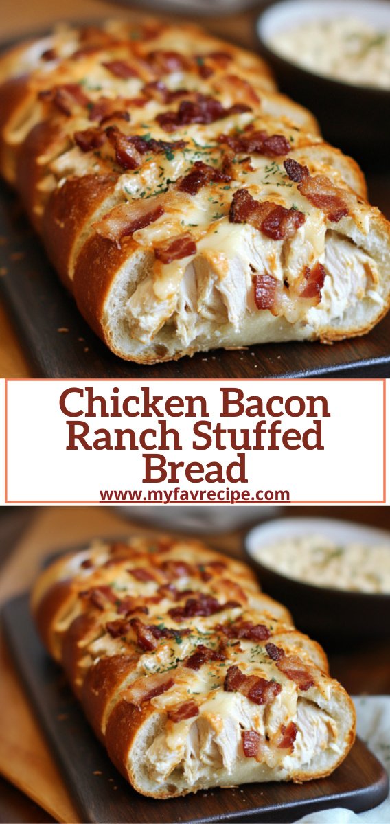 Chicken Bacon Ranch Stuffed Bread