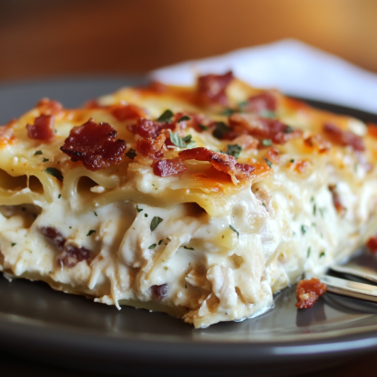 Chicken Bacon Lasagna with Ranch Seasoning Recipe