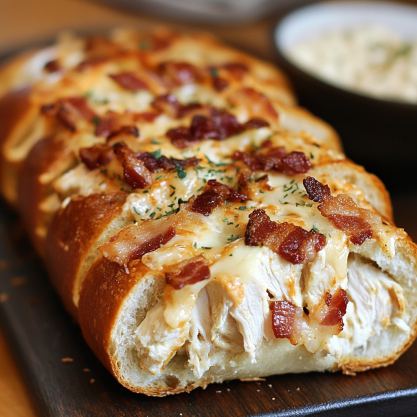 Chicken Bacon Ranch Stuffed Bread