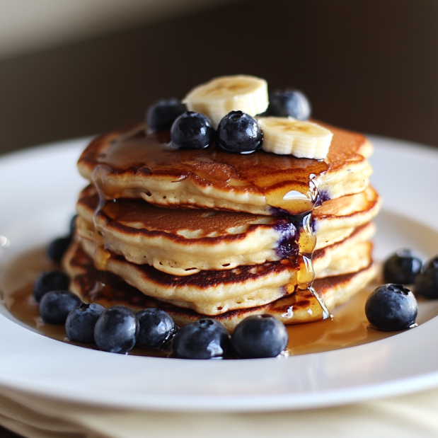 Easy Blueberry-Banana Pancakes