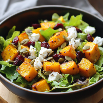 Easy Roasted Butternut Squash Salad with Fall Flavors