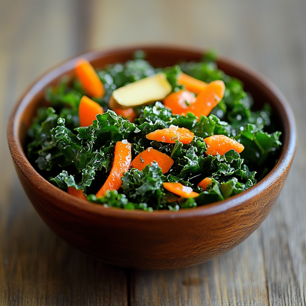 Fresh Kale Salad with Carrot Ginger Dressing