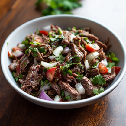 Mexican Shredded Beef Salad Salpicón de Res Recipe