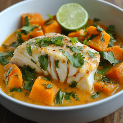 Thai Red Curry with Cod and Sweet Potatoes Easy Recipe