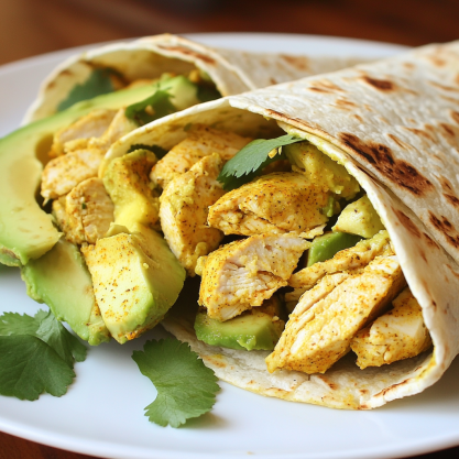 Turmeric Chicken Avocado Wraps Quick Lunch Recipe