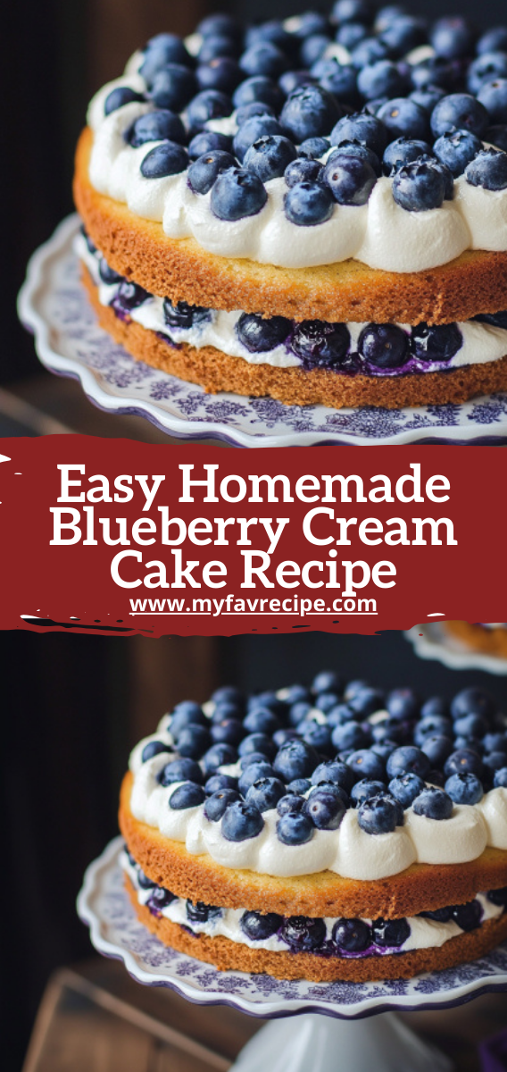 Easy Homemade Blueberry Cream Cake Recipe