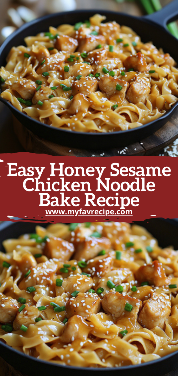 Easy Honey Sesame Chicken Noodle Bake Recipe