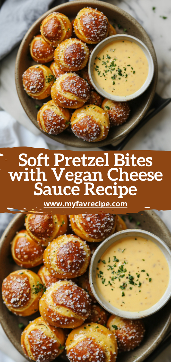 Soft Pretzel Bites with Vegan Cheese Sauce Recipe