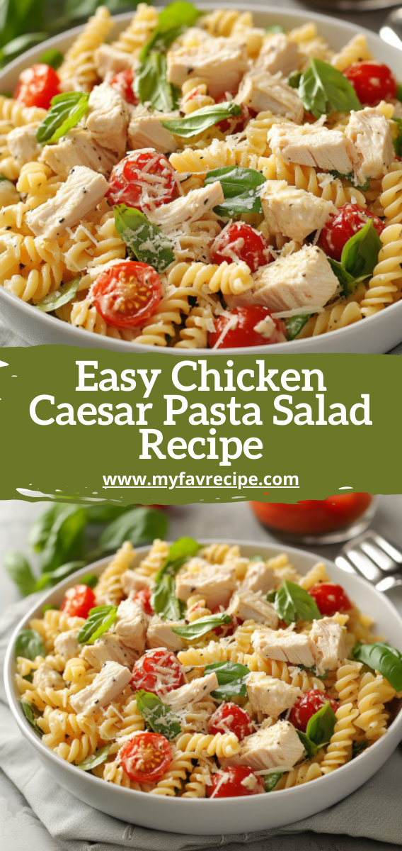 Easy Chicken Caesar Pasta Salad Recipe