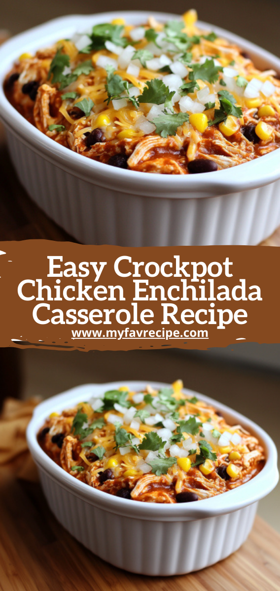 Easy Crockpot Chicken Enchilada Casserole Recipe