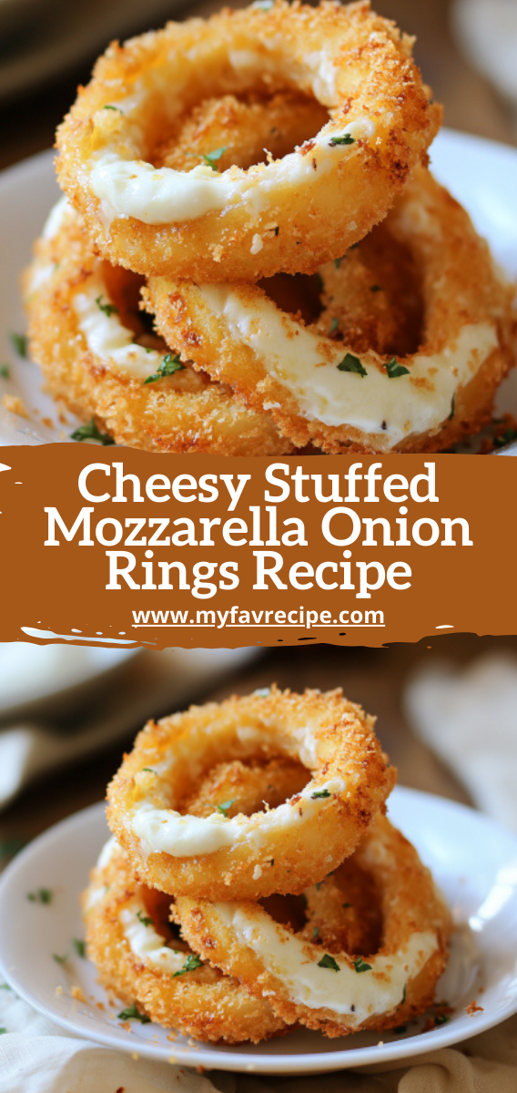 Cheesy Stuffed Mozzarella Onion Rings Recipe