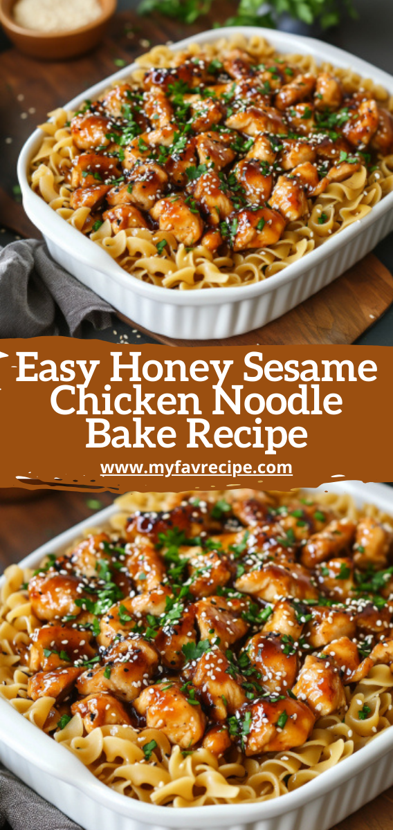 Easy Honey Sesame Chicken Noodle Bake Recipe