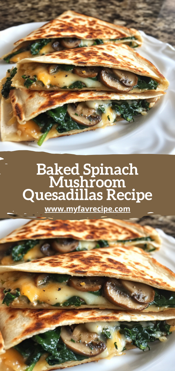 Baked Spinach Mushroom Quesadillas Recipe