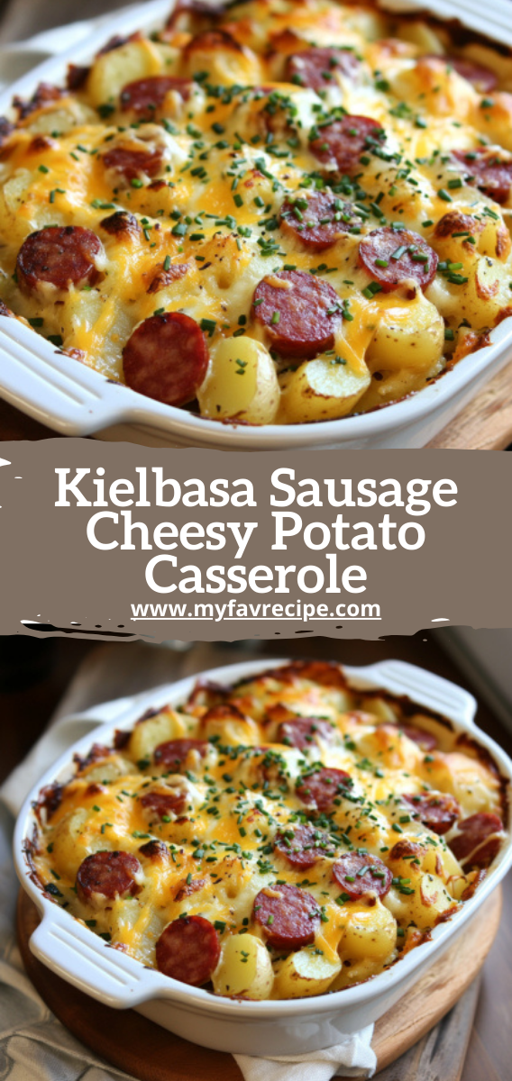 Kielbasa Sausage Cheesy Potato Casserole