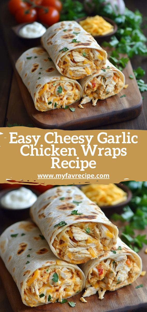 Easy Cheesy Garlic Chicken Wraps Recipe