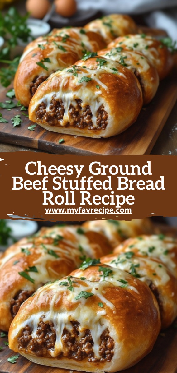 Cheesy Ground Beef Stuffed Bread Roll Recipe