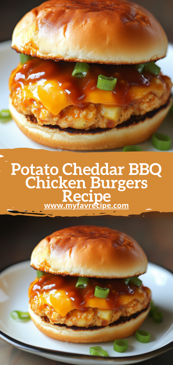 Potato Cheddar BBQ Chicken Burgers Recipe