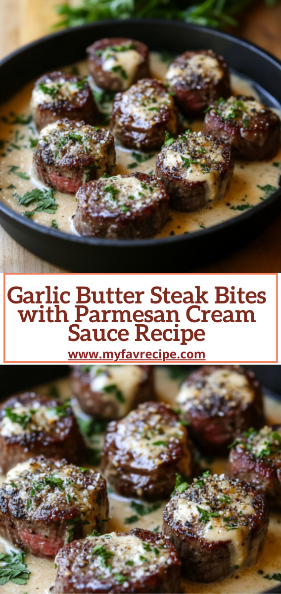 Garlic Butter Steak Bites with Parmesan Cream Sauce Recipe