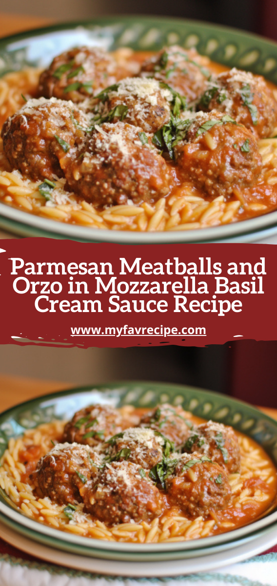 Parmesan Meatballs and Orzo in Mozzarella Basil Cream Sauce Recipe