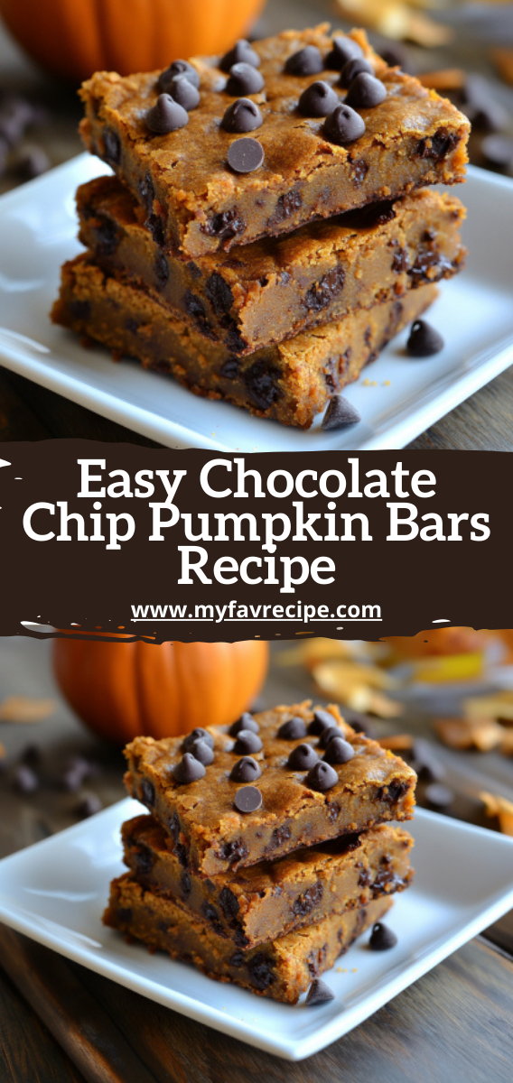 Easy Chocolate Chip Pumpkin Bars Recipe