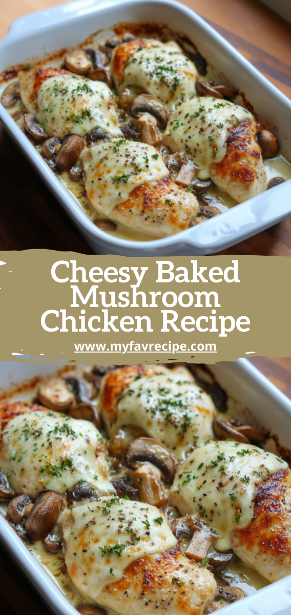 Cheesy Baked Mushroom Chicken Recipe