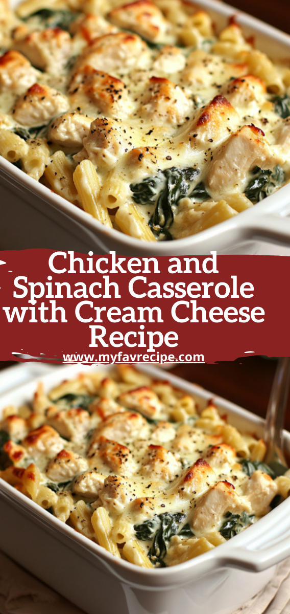 Chicken and Spinach Casserole with Cream Cheese Recipe