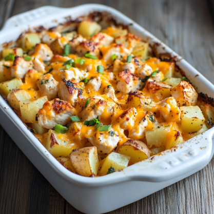 Buffalo Chicken Roasted Potato Bake Recipe