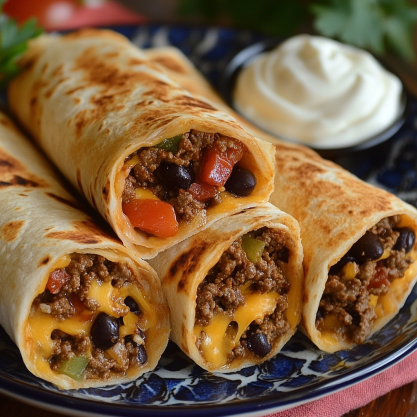 Cheesy Beefy Burrito Delight Recipe