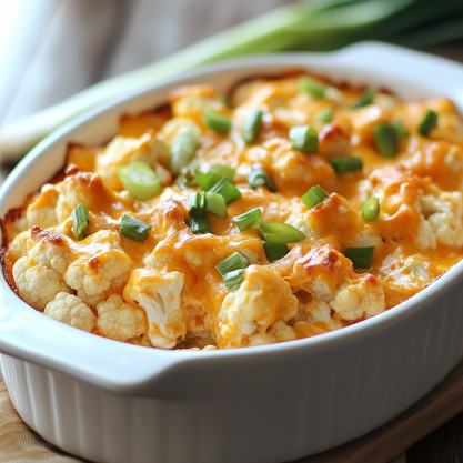 Creamy Buffalo Chicken Cauliflower Casserole Recipe