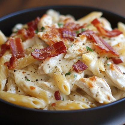 Creamy Chicken Bacon Ranch Pasta