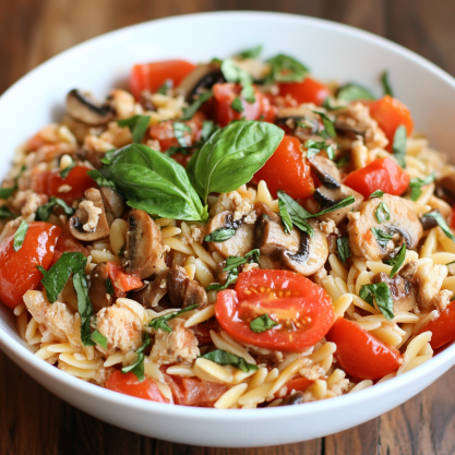 Creamy Ground Turkey and Mushroom Orzo Recipe